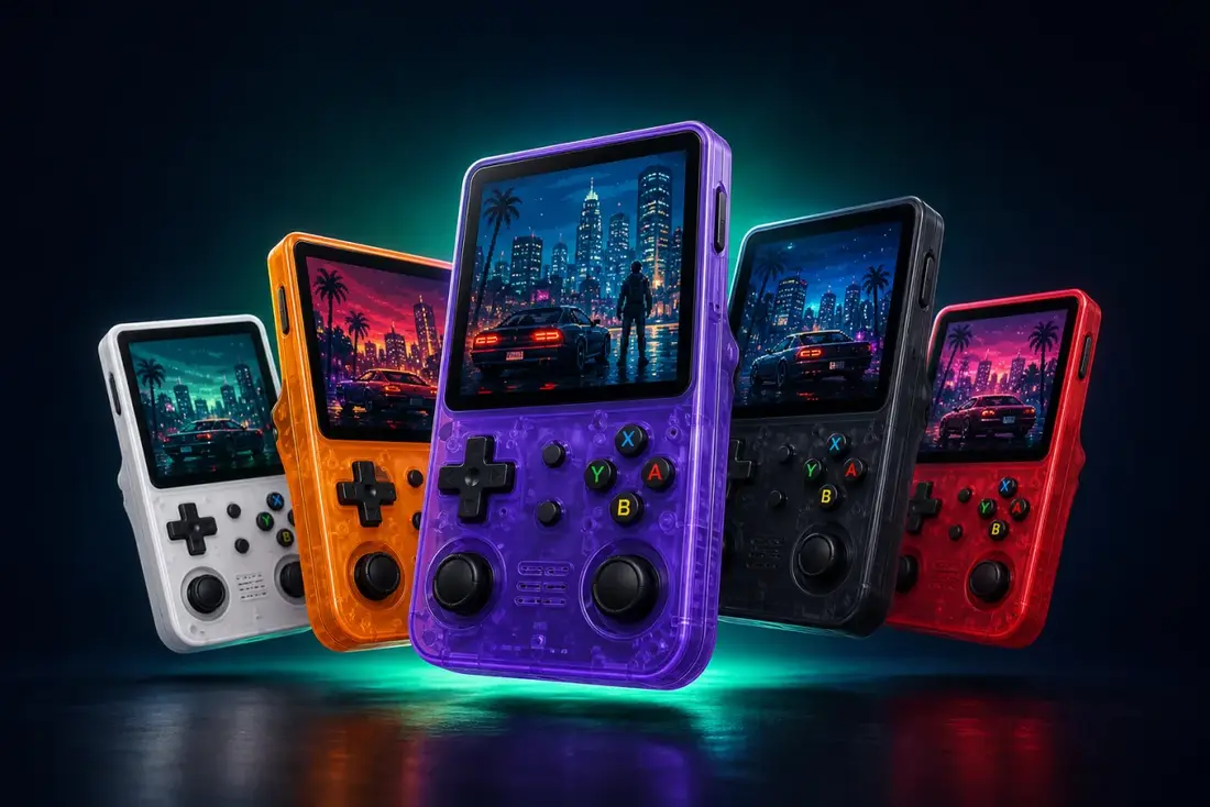R36S retro handheld console in alle kleuren